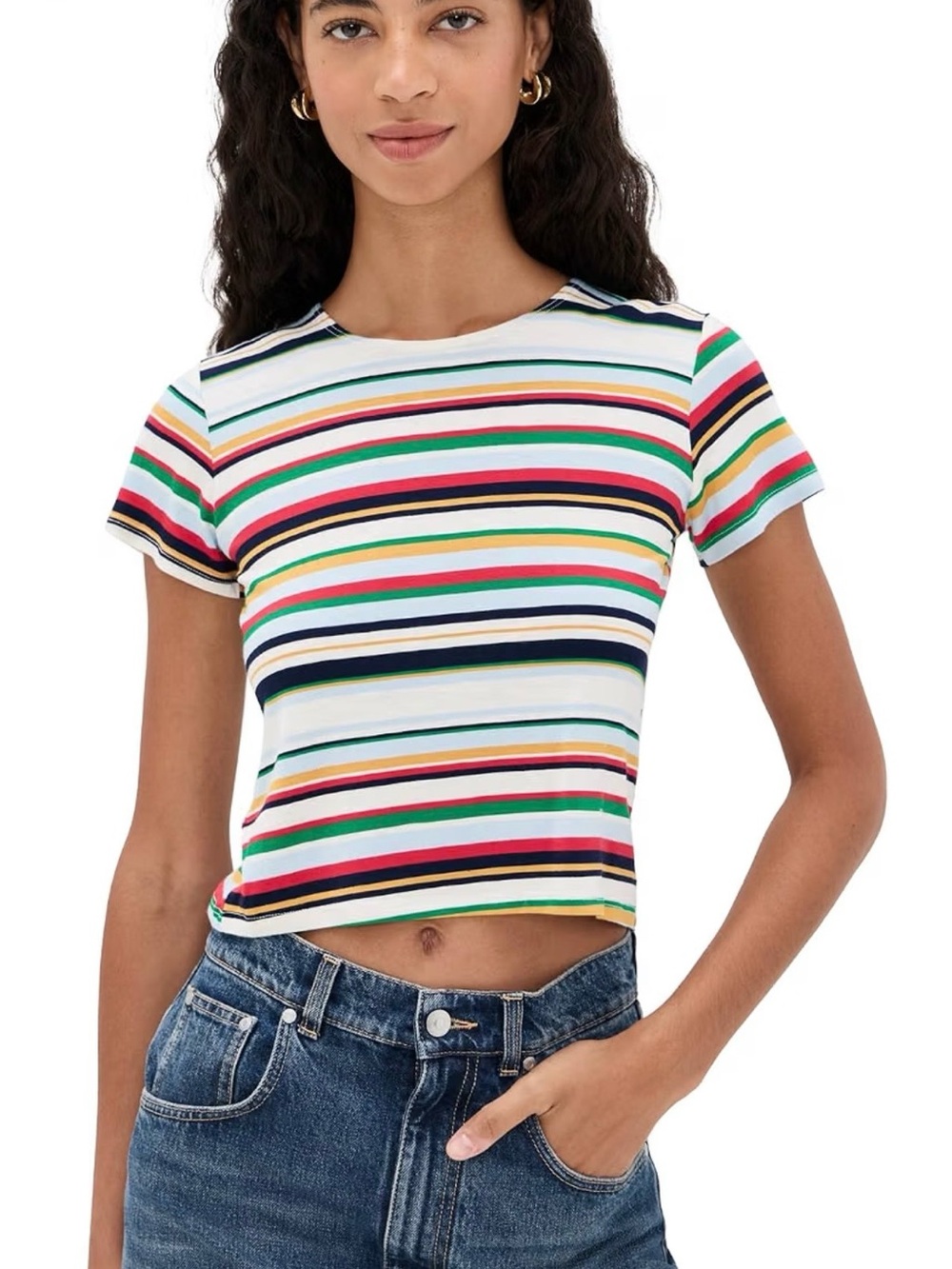 LE BOP Eloise Striped Crop Tee